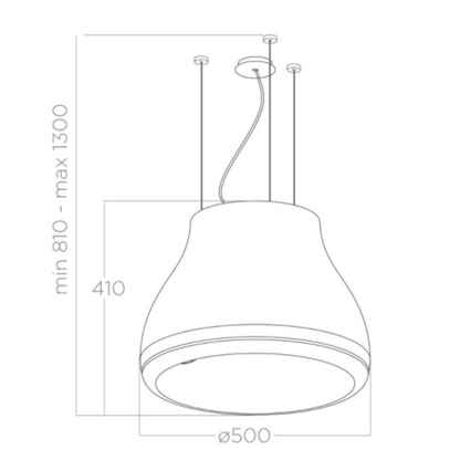 Geïntegreerde lichtschijf en automatische sensoren van de SHINING RUST/F/50 afzuigkap