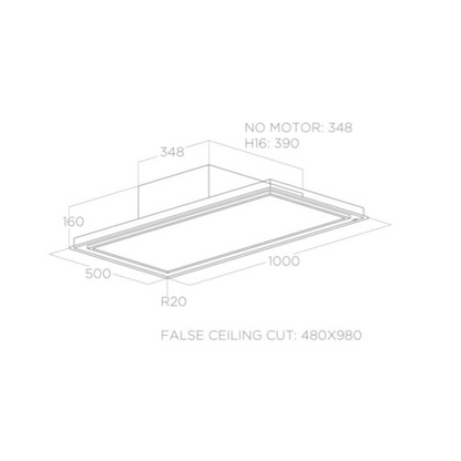 SKYDOME H16 A/100 – Slimme plafondafzuigkap met Wi-Fi bediening en instelbare ledverlichting