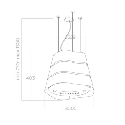 LED-verlichting en duurzame filters van de WAVE UW BL MAT/F/51 afzuigkap